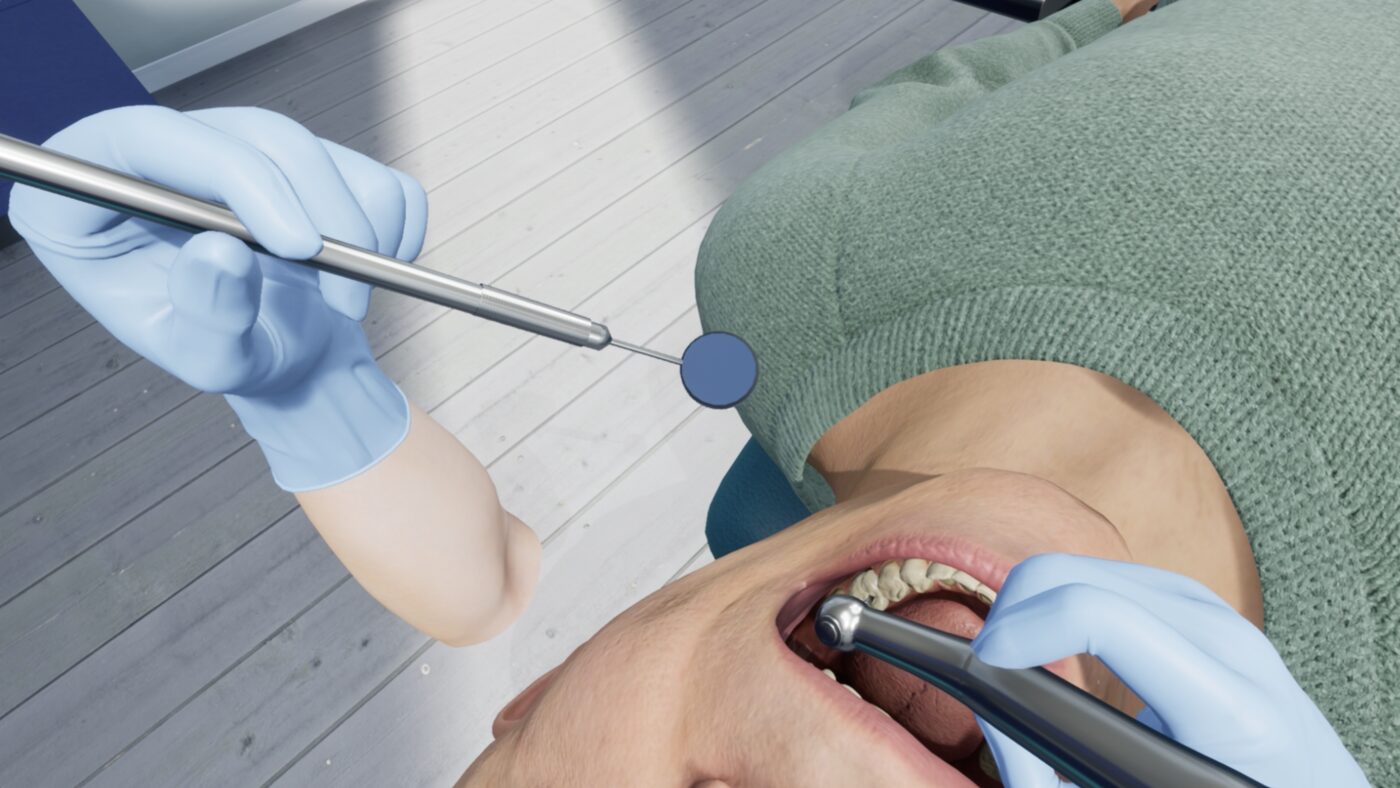 Screenshot of the VR dental simulator